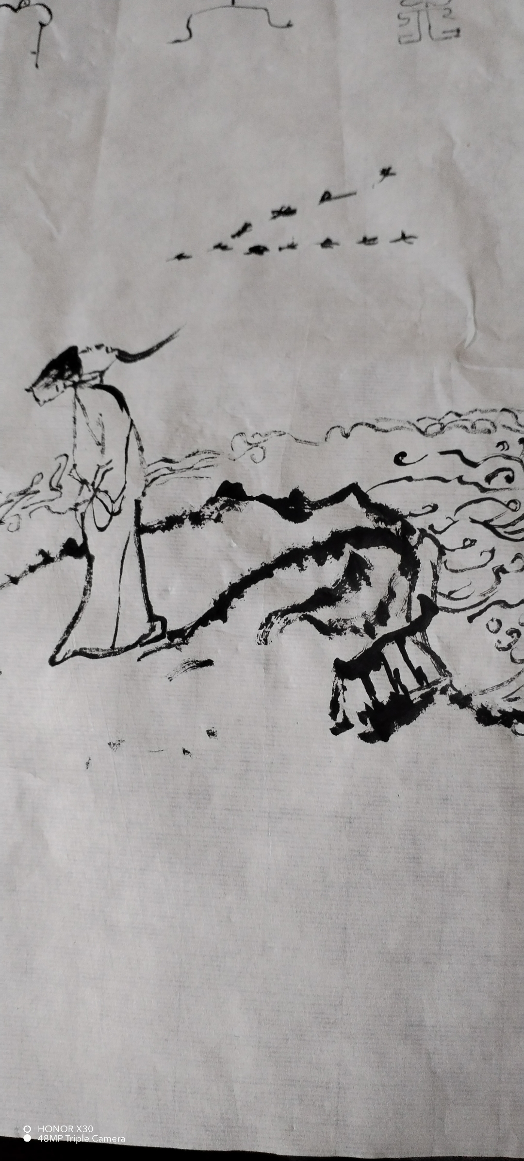 挂在书房或客厅,瞬间提升艺术古代白描人物多人古人饮酒写意国画