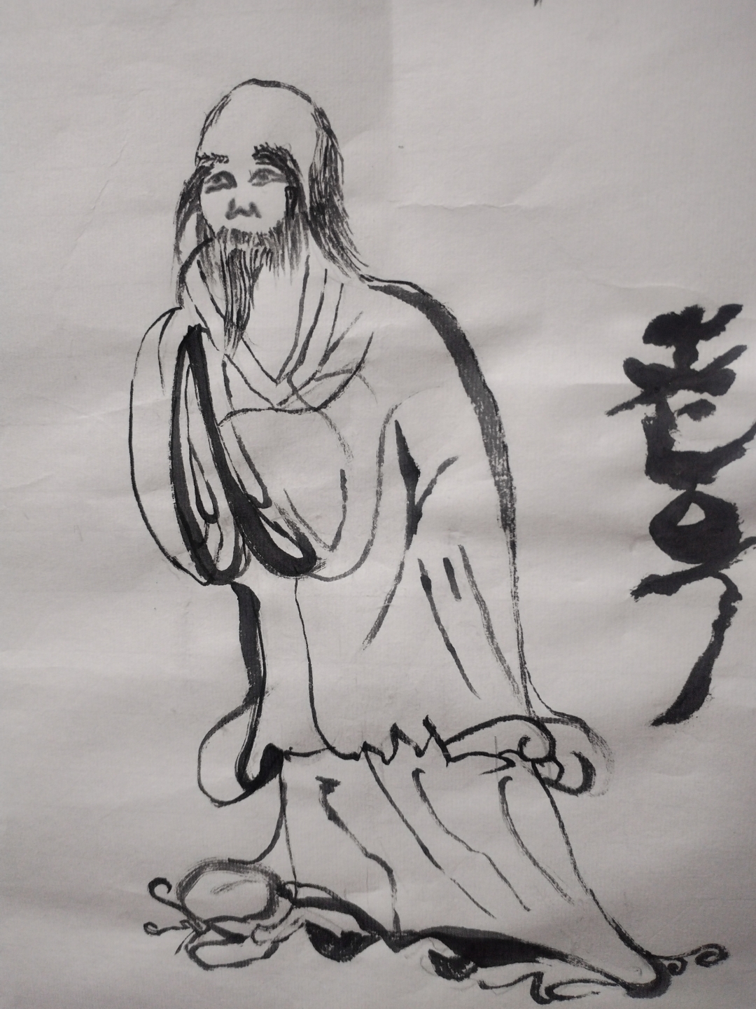 老子素描画图片