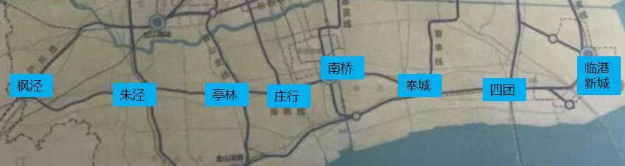 上海轨道交通市域线南枫线线路走向示意图 上海市域南枫线 里程:93