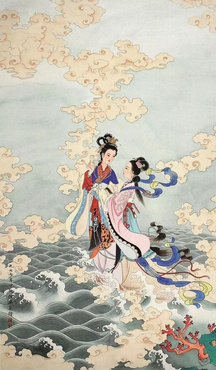 国画仙女飞天图片大全图片