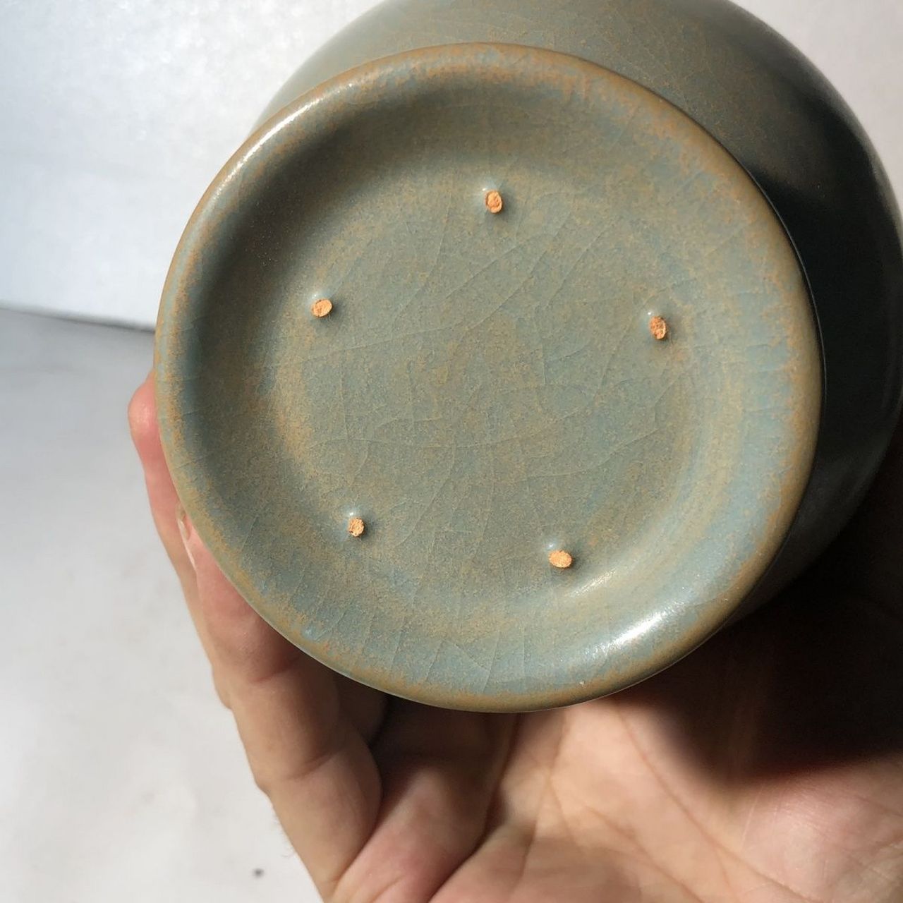 北宋出土土沁官汝窑佛教净瓶(古董)欣赏