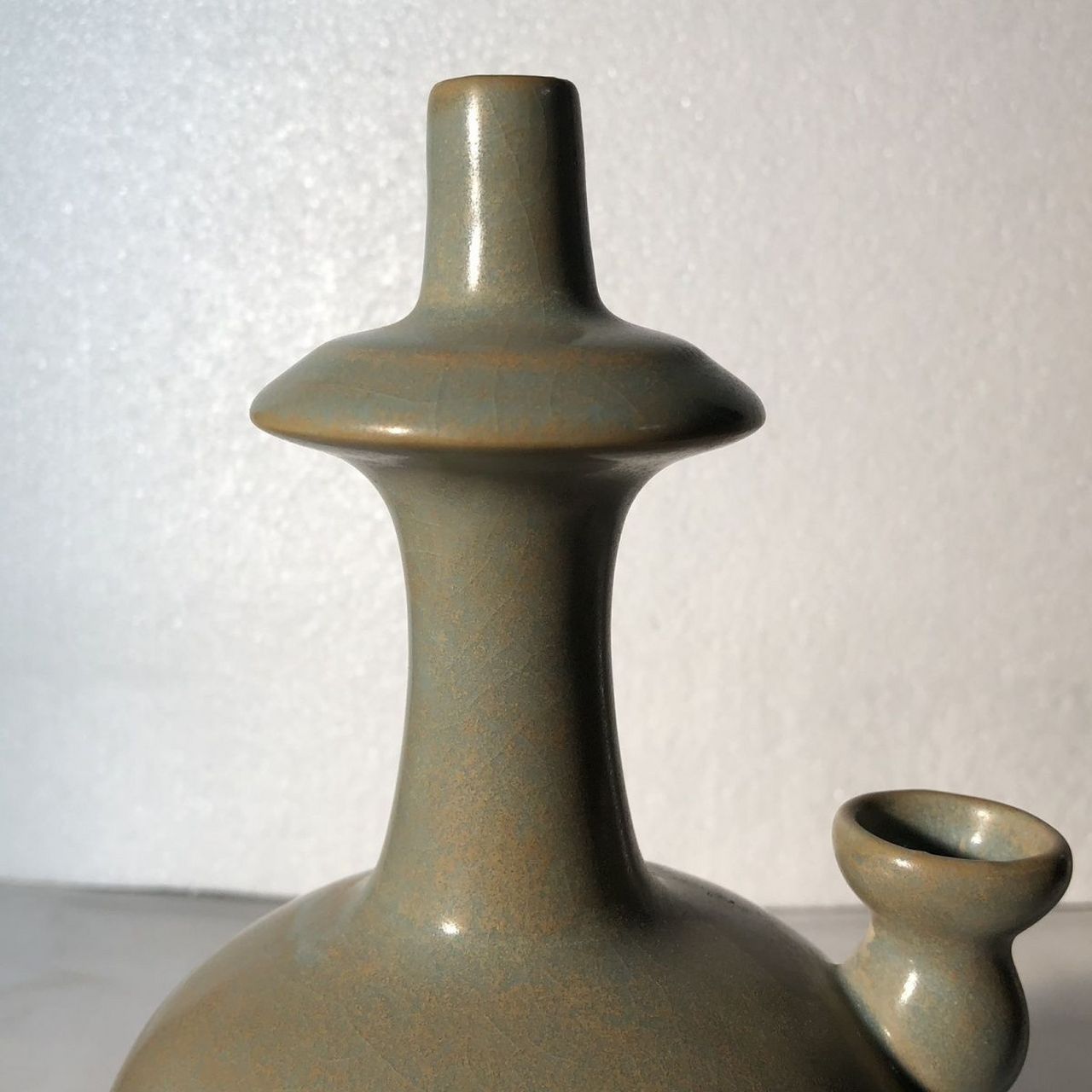 北宋出土土沁官汝窑佛教净瓶(古董)欣赏