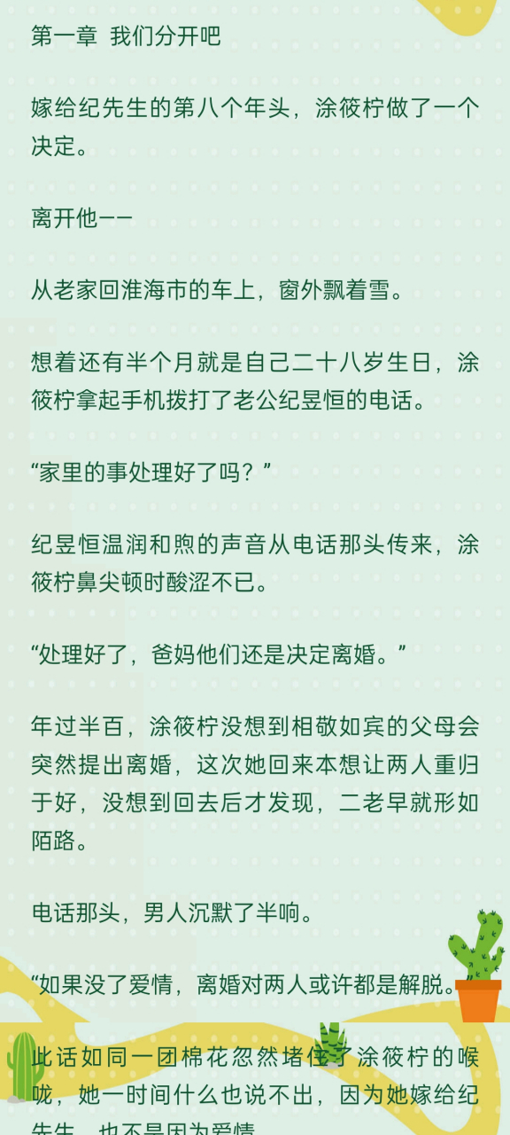 抖音强推热文《纪昱恒 涂筱柠》我们分开吧,八年独角戏小说全文完结