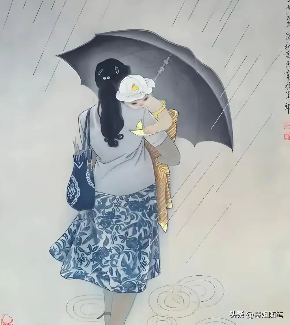 亏欠妈妈的图片唯美又好看妈妈手绘唯美白发苍苍母亲和孩子的图片手绘