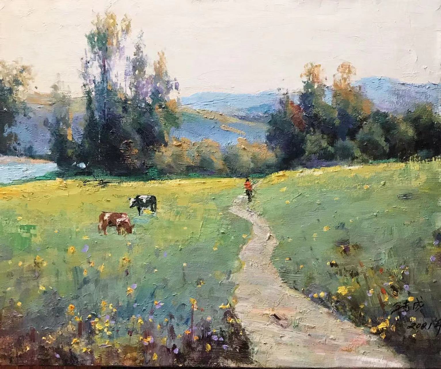 王志成原创油画《高原之春》系列之四