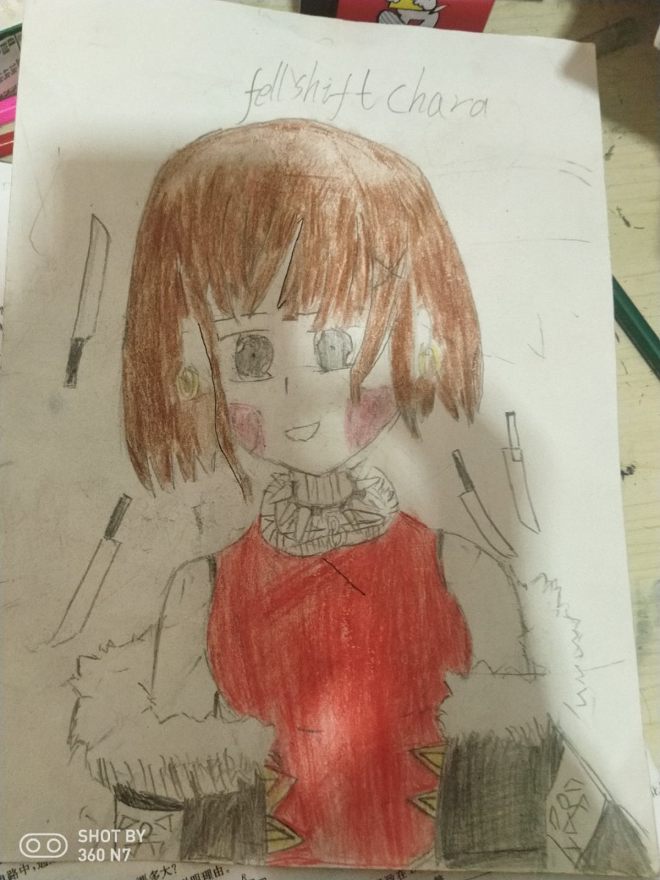 残暴故事错乱chara 看来涂色得多加练习了!