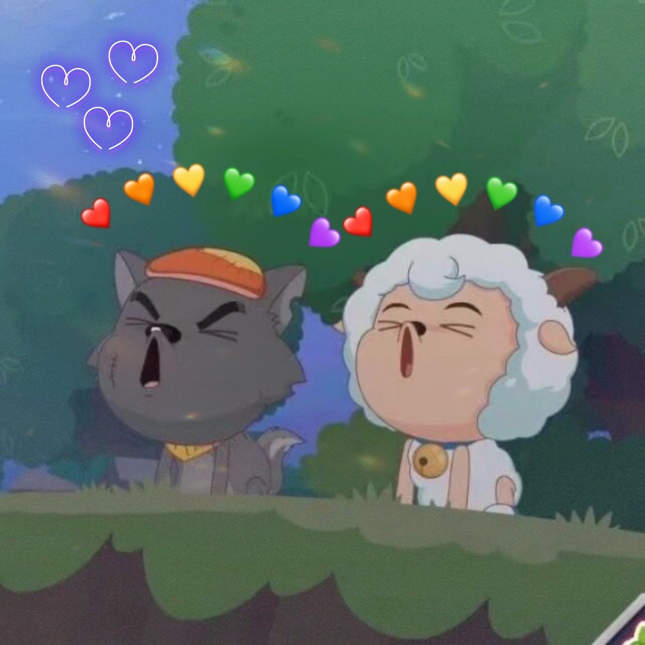 喜羊羊和灰太狼共同狼嚎头像自制的哦!