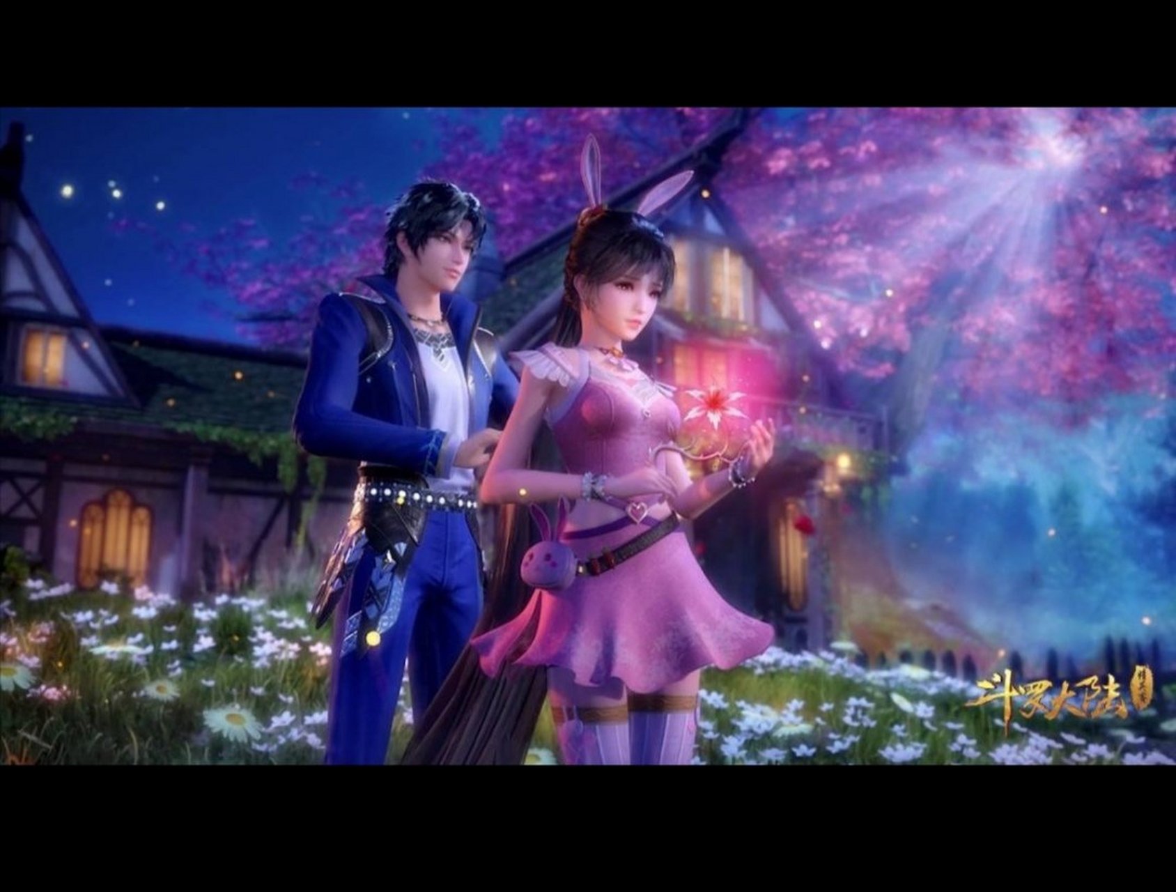 唐三给小舞梳头!(小舞披着头发真美)