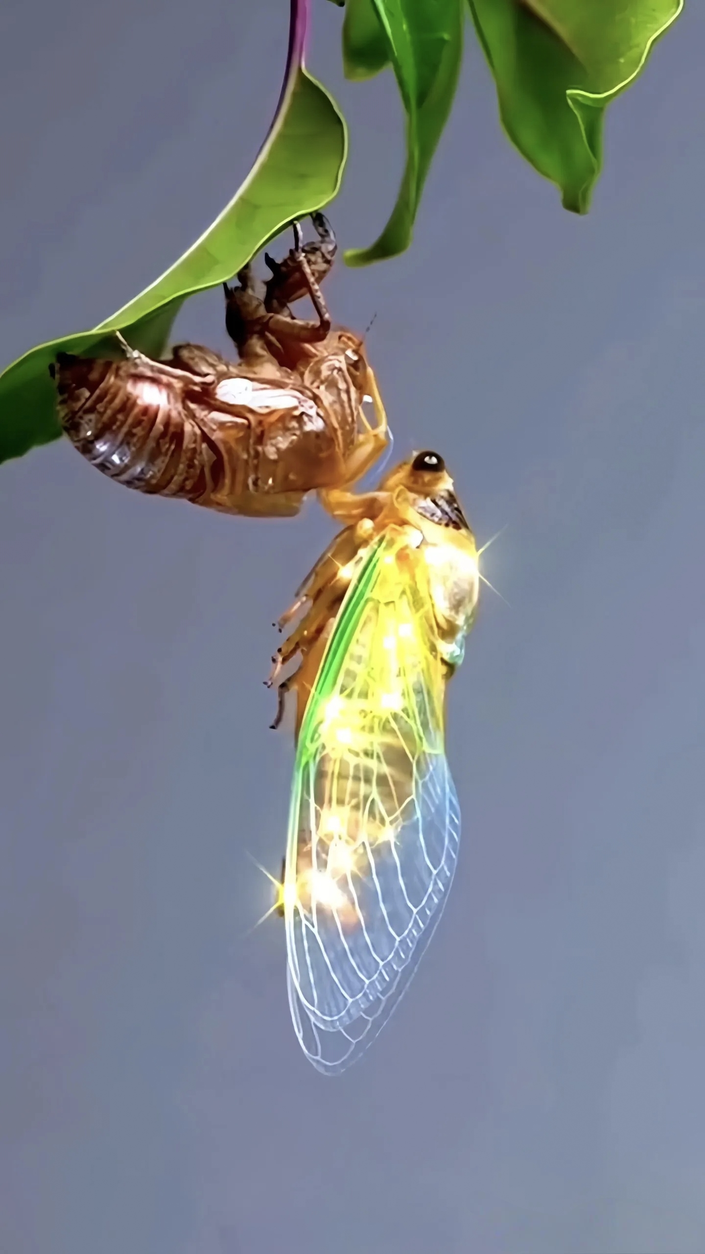 金蝉脱壳 寂静的夏夜, 月光下的蝉鸣, 如细语般悠长, 那是金蝉的歌唱.