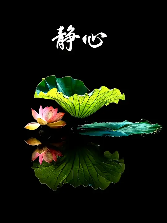 静谧夜色中的禅意之美,一叶莲心静水流深.#热点引擎计划