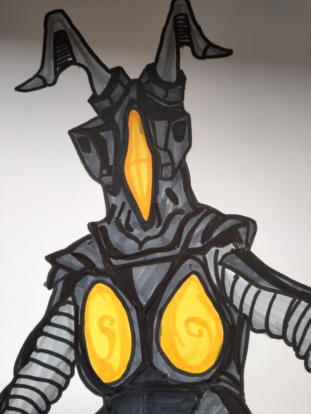 手绘宇宙恐龙芝顿,第一个击败奥特曼的怪兽,嗯……怎么越看越不像恐龙