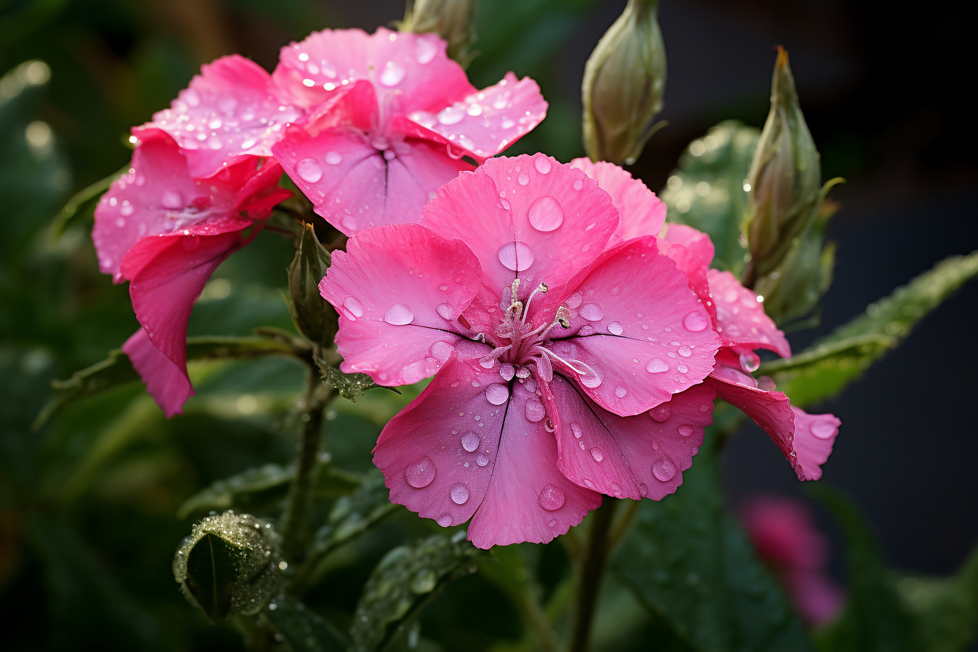 美丽花朵上晶莹碧透的小水珠  #唯美# #美景#  #唯美意境