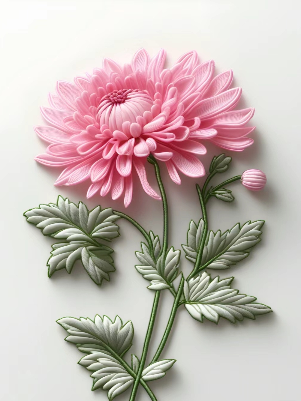 刺绣,娇艳的菊花.