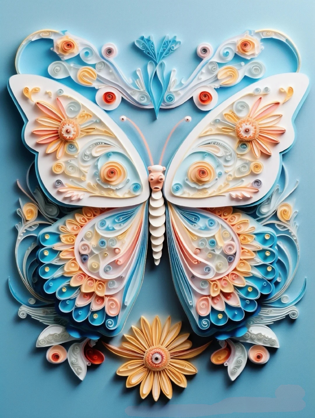 衍纸艺术,彩蝶.