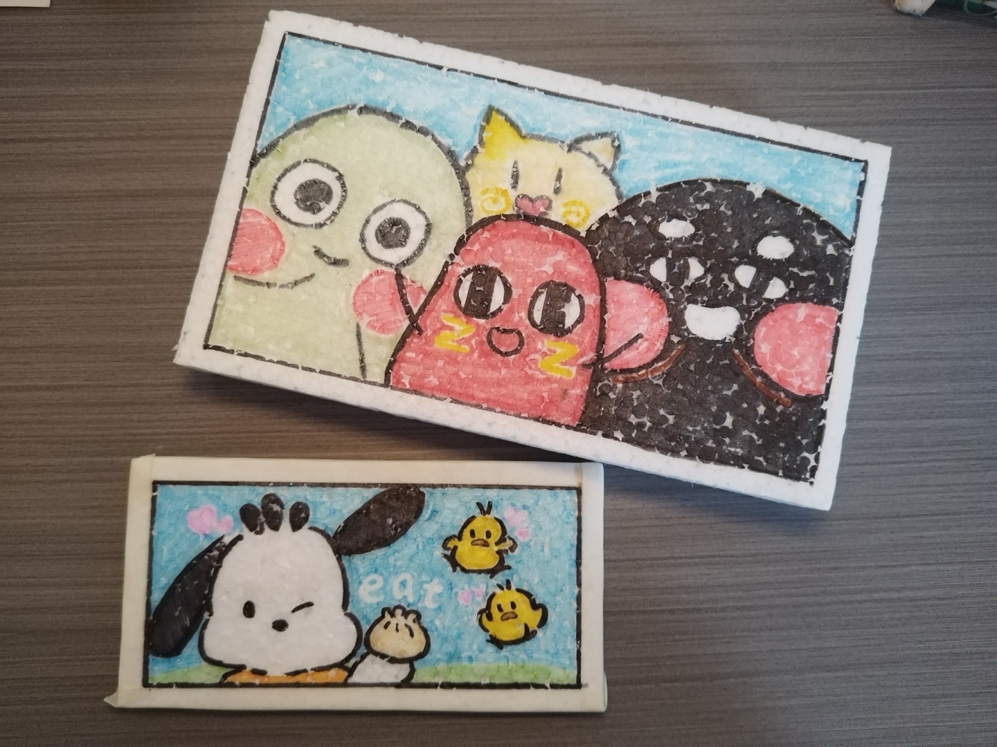 泡沫板上画画的快乐