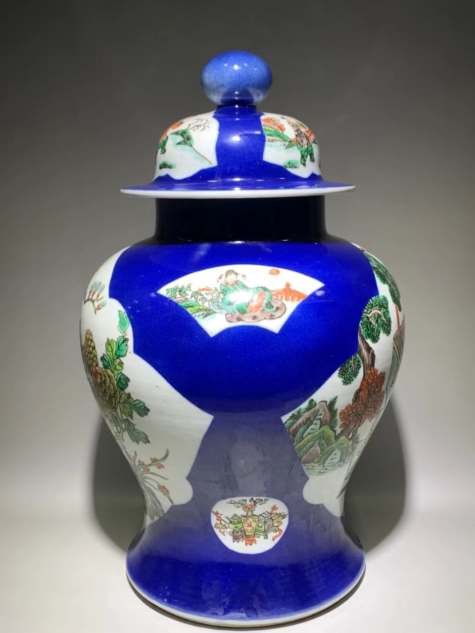 清光绪五彩盖罐