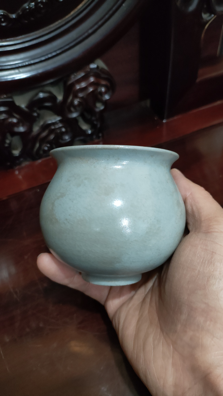 北宋汝窑天青釉水盂精品欣赏