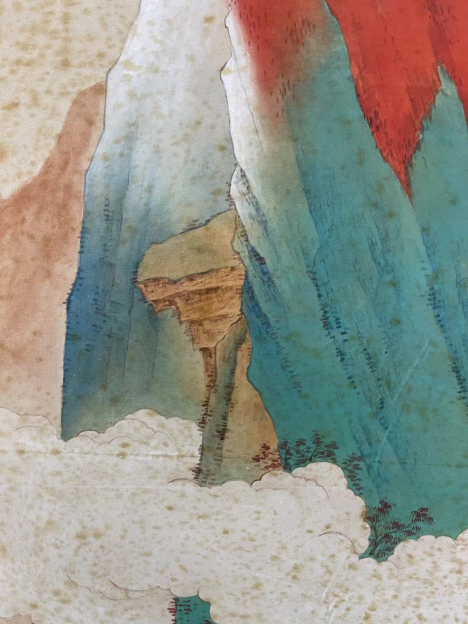 张大千,绢本《泛舟图》日本回流,原装原裱