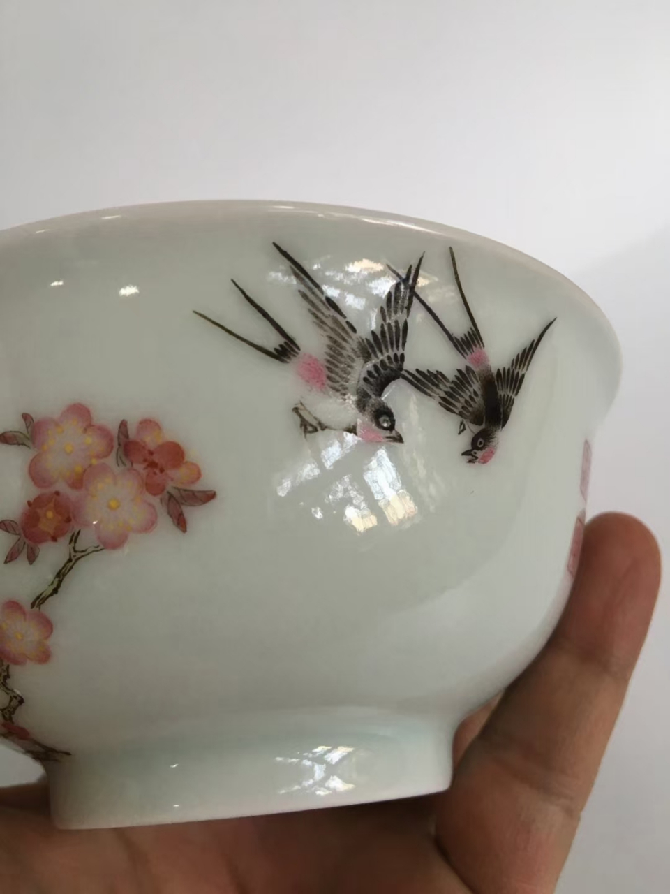 67雍正珐琅彩杏林春燕碗