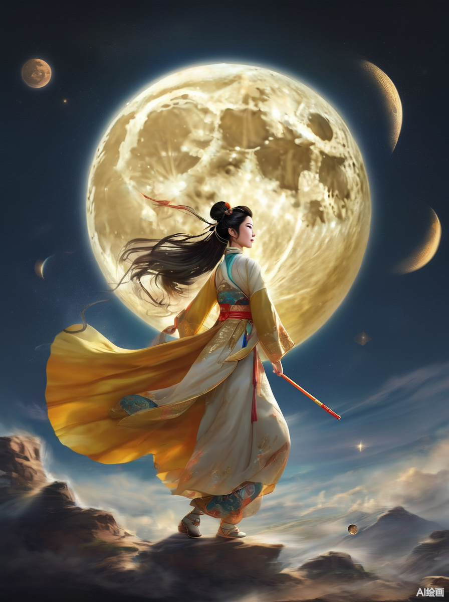 常娥,一个美丽的女子,心中怀着对月亮的向往.