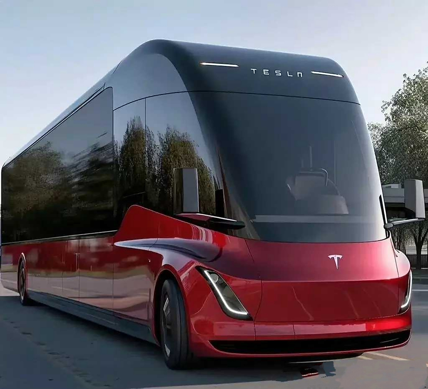 特斯拉的概念大巴车.