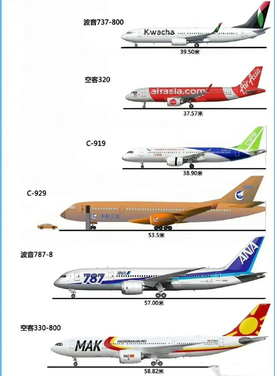 大飞机的对比图.