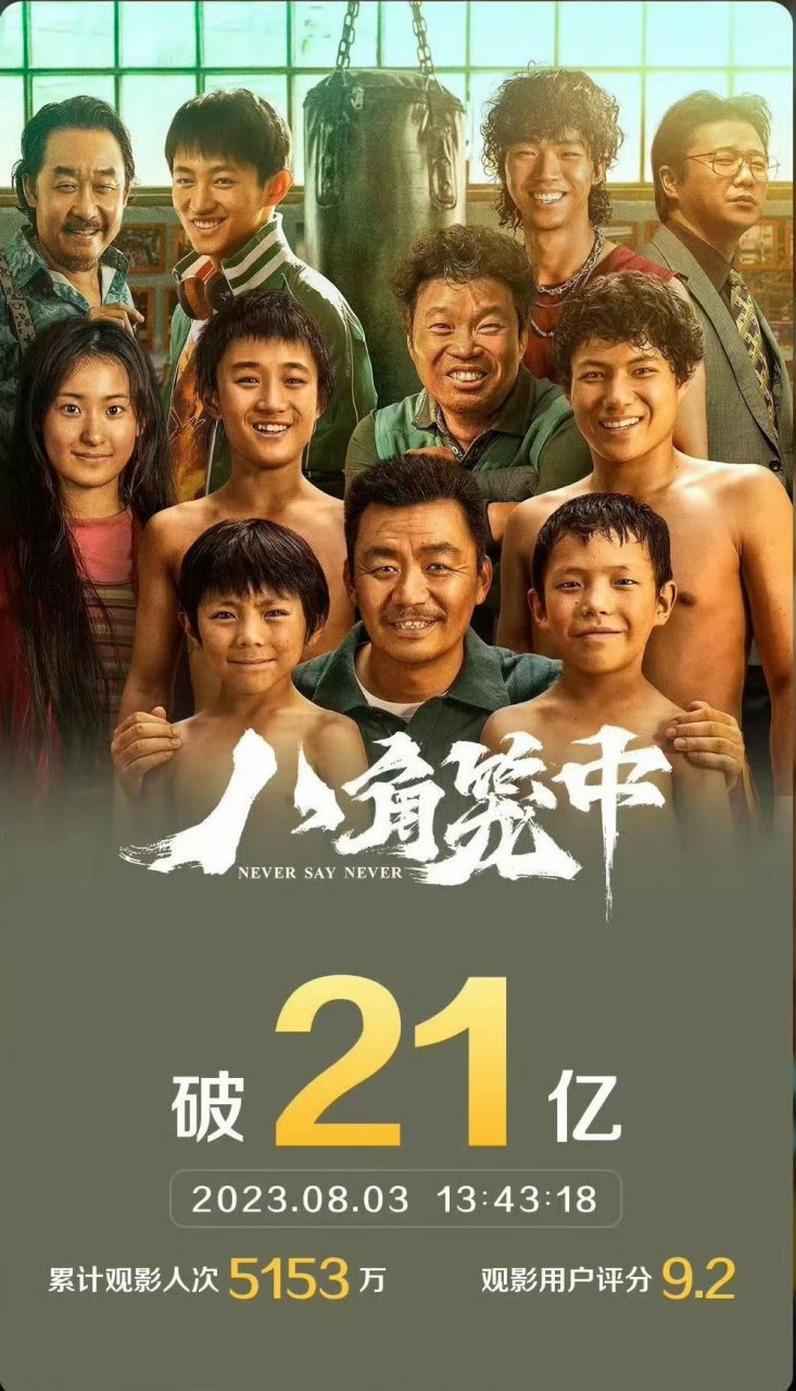 王宝强电影《八角笼中》票房不知不觉来到了21亿,挺好.