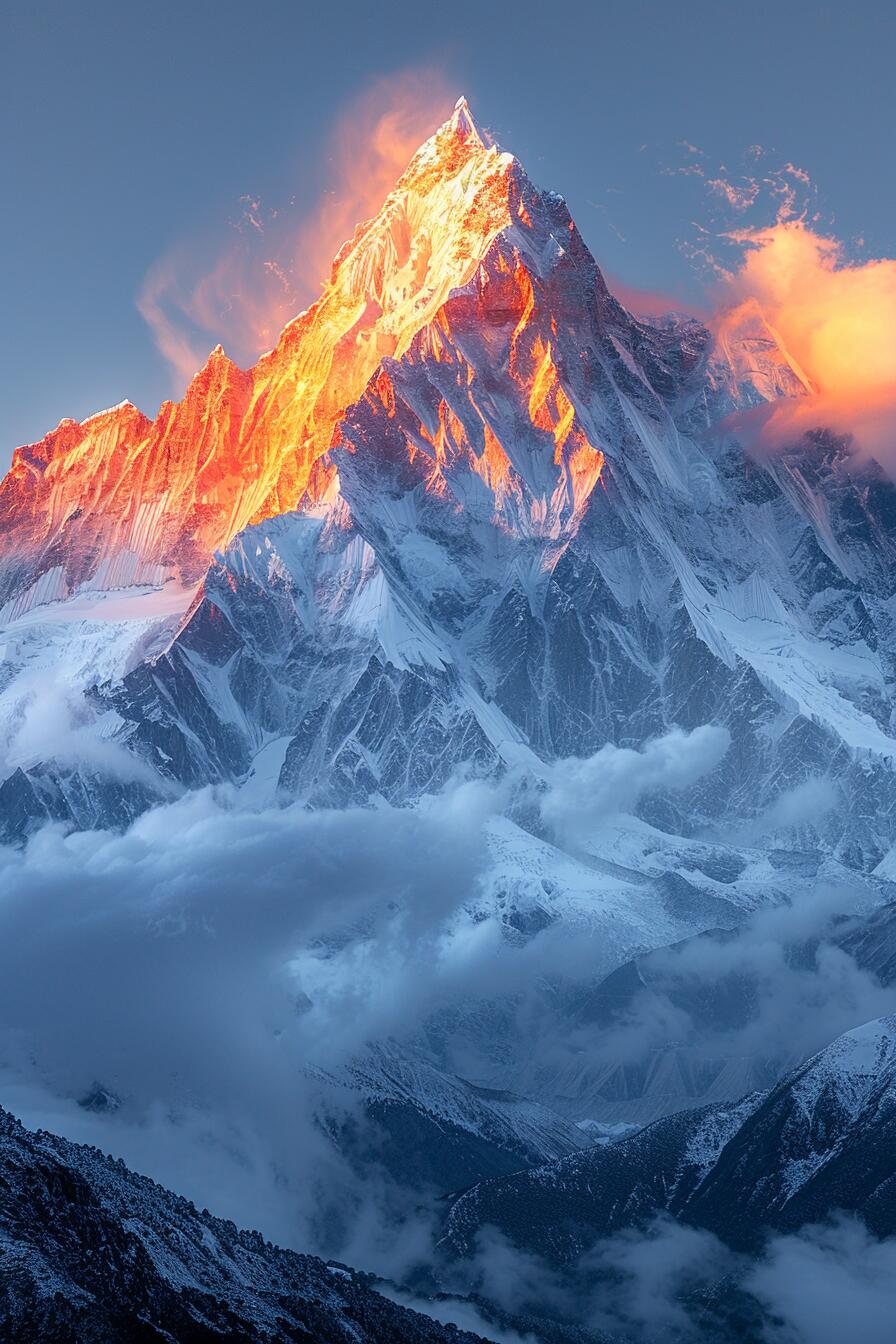7615  在这片雪山峰顶,仿佛置身于纯净的白色世界.