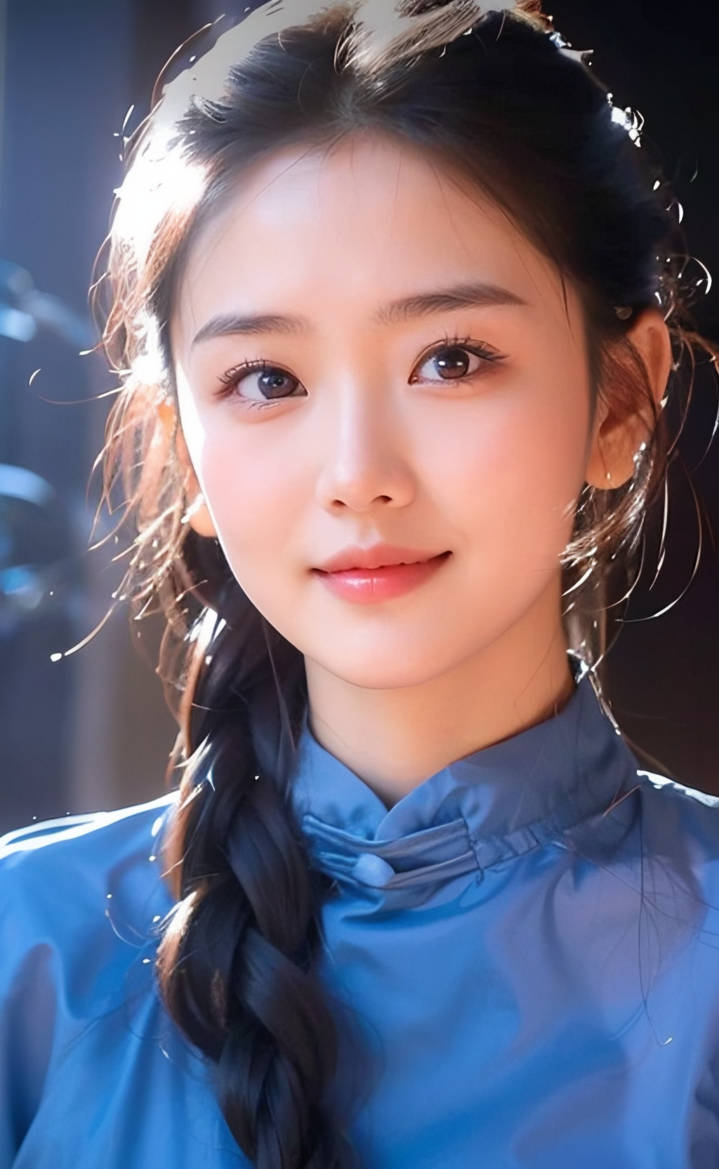 《麻花辫》 娇容秀色映天光,辫似乌丝韵自长.