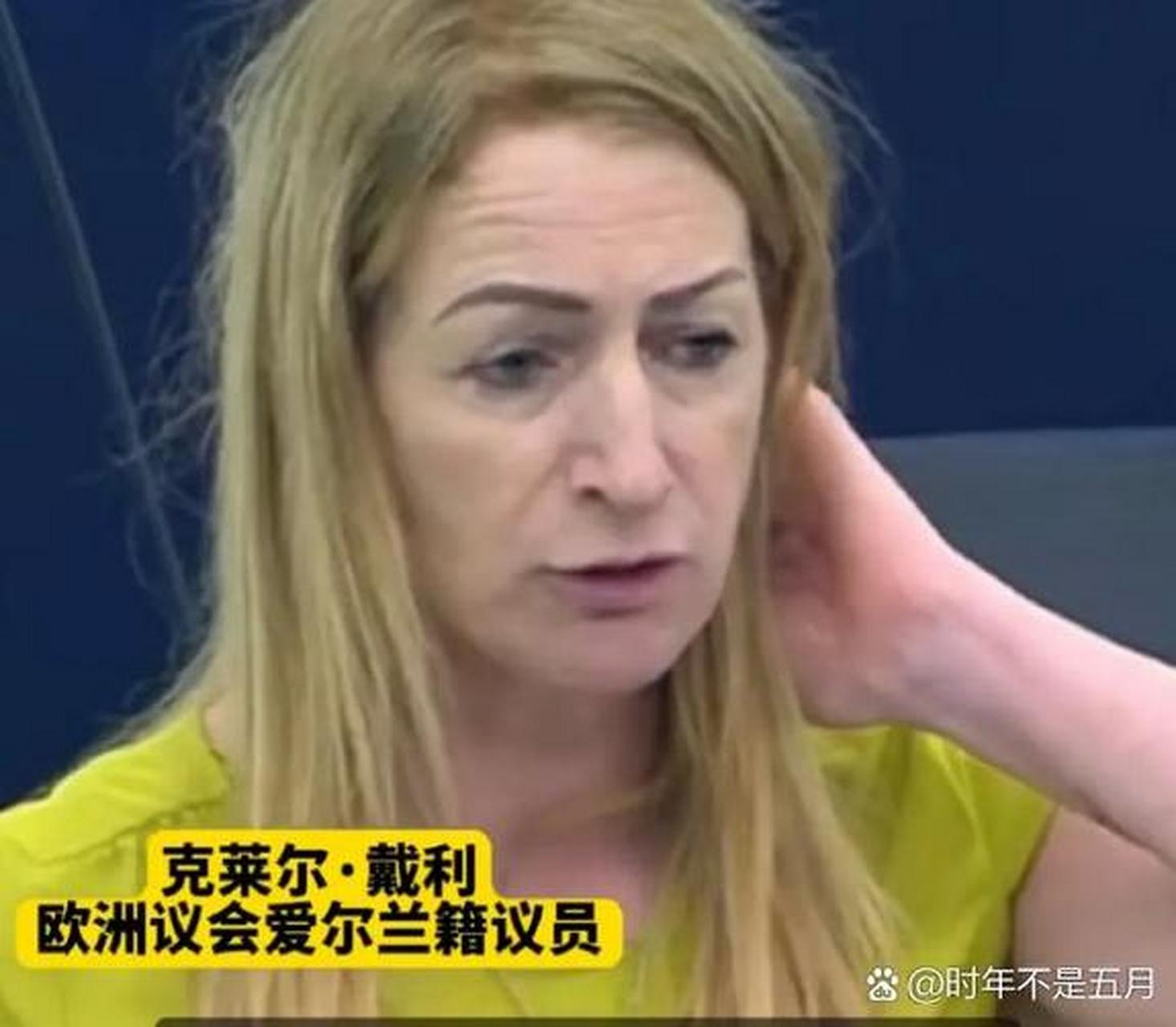 据网络报道:欧洲议会例会,爱尔兰籍议员克莱尔·戴利发言:"我们刚从