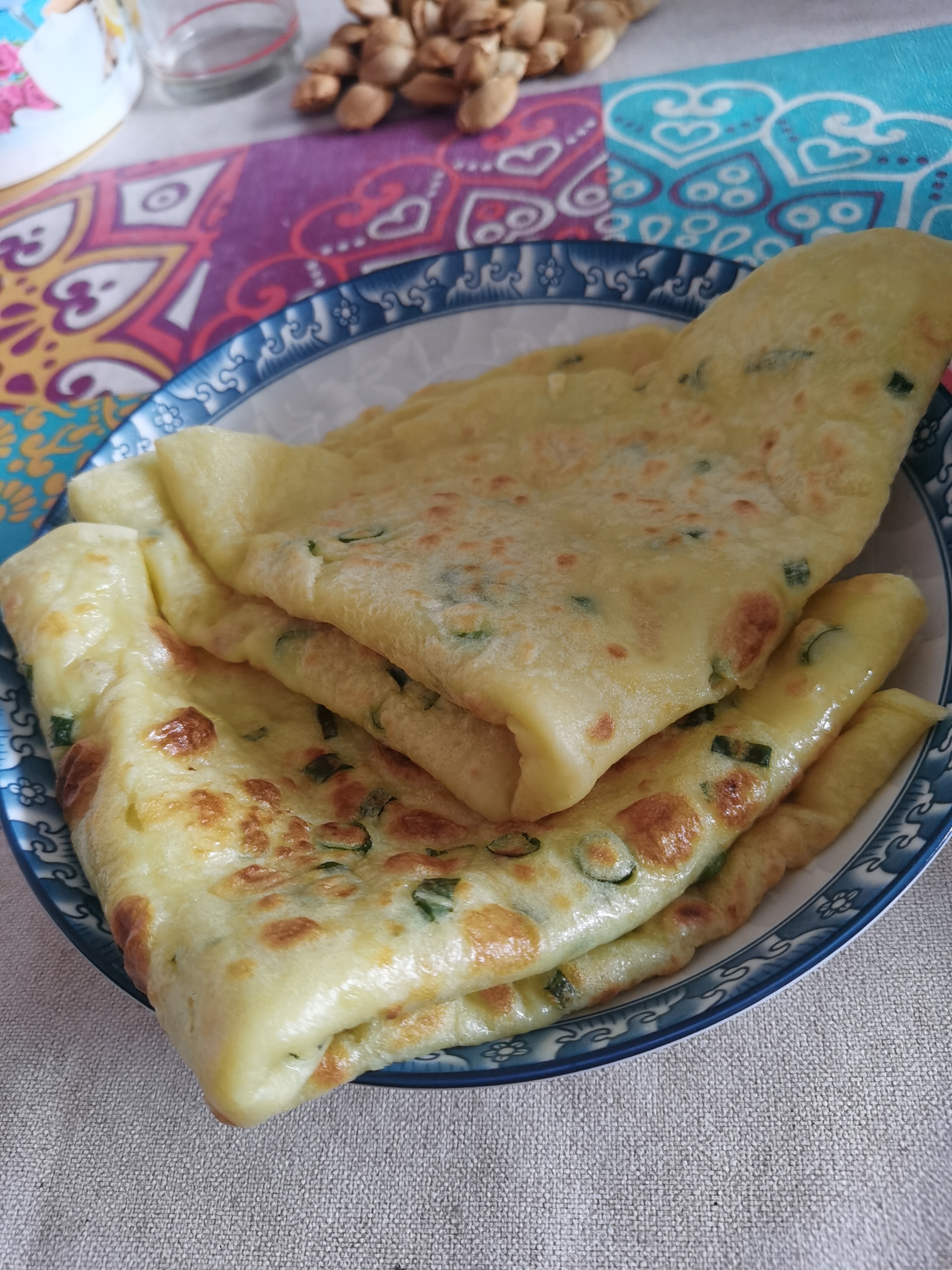 葱花鸡蛋饼,早餐晚餐都好吃#美食