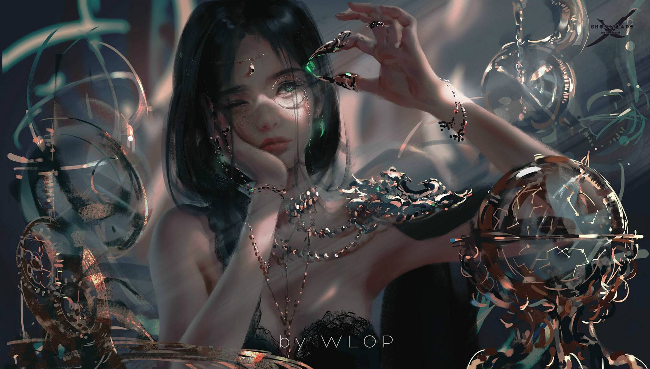 这卡贴不就有了嘛.鬼刀 作者wlop