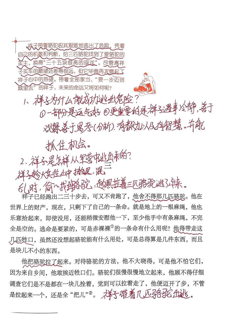 《骆驼祥子》第三章批注#骆驼祥子# #骆驼祥子读书笔记