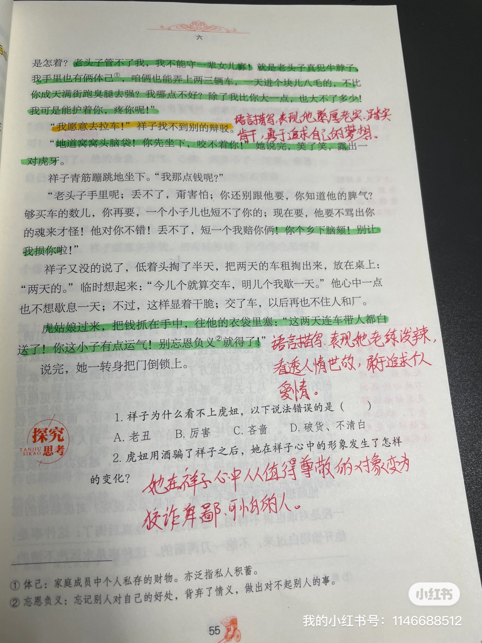 《骆驼祥子》第六章阅读批注