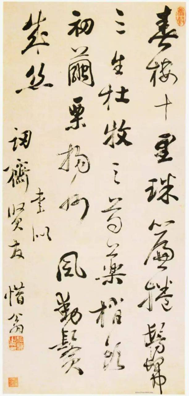 清代桐城派姚鼐《行草春楼十里七绝诗轴》,纸本,行草 ,尺幅82.