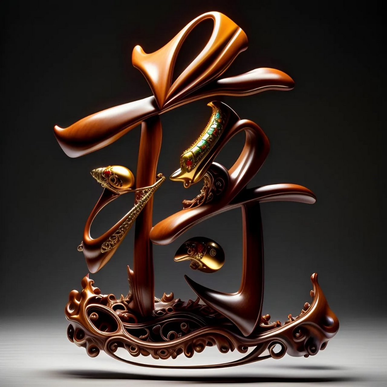 百家姓 ✨🎉 邂逅一笔一划间的艺术魅力,我被这金色的褚字深深