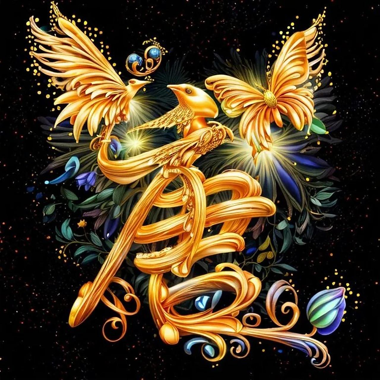 金色的姓氏头像, 95凤凰展翅,华丽降临!