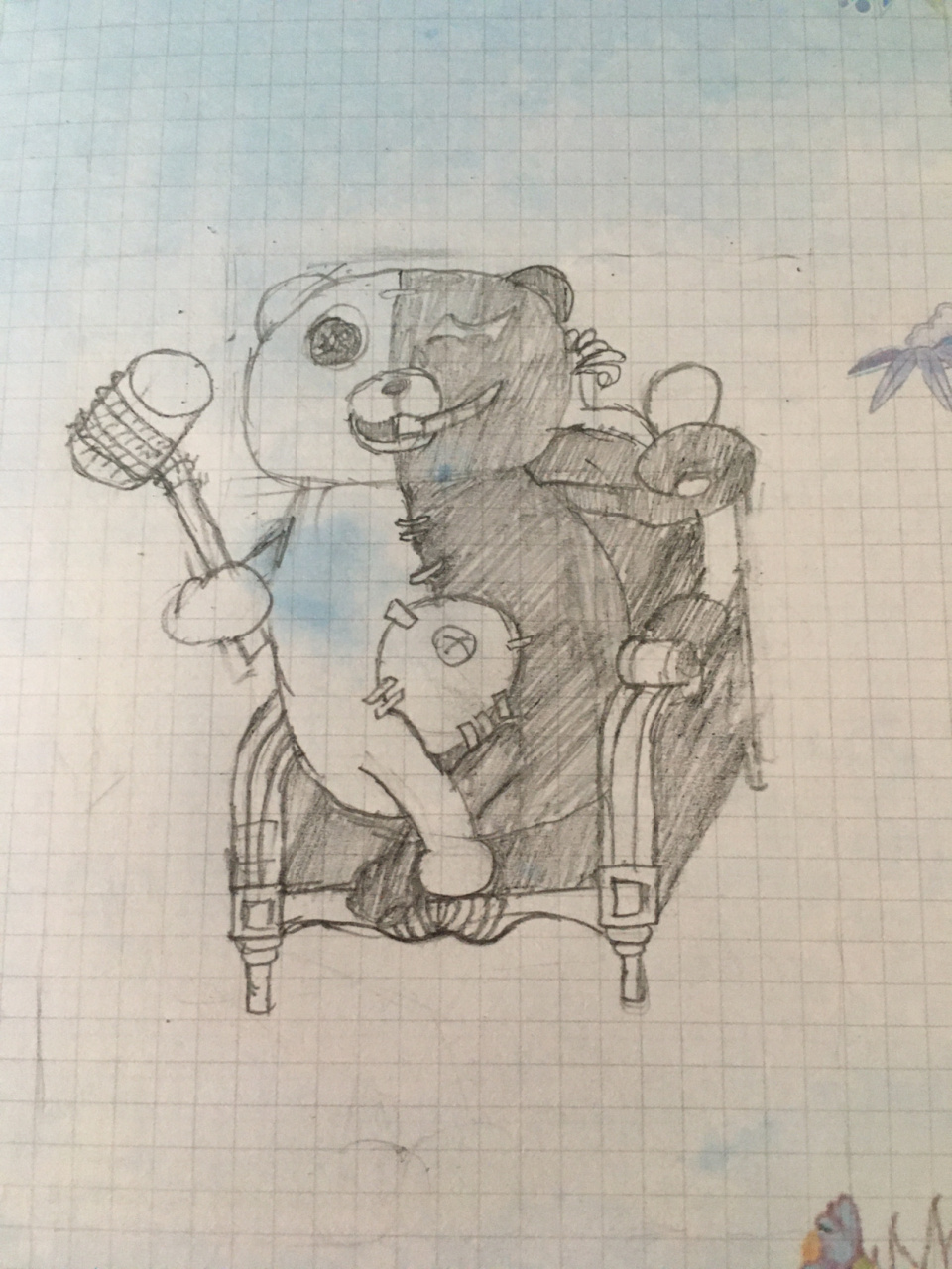 邦邦黑白熊素描