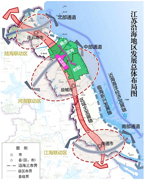 是江苏省规划普通省道公路南北线之一,是盐城规划"五纵十六横五联"国