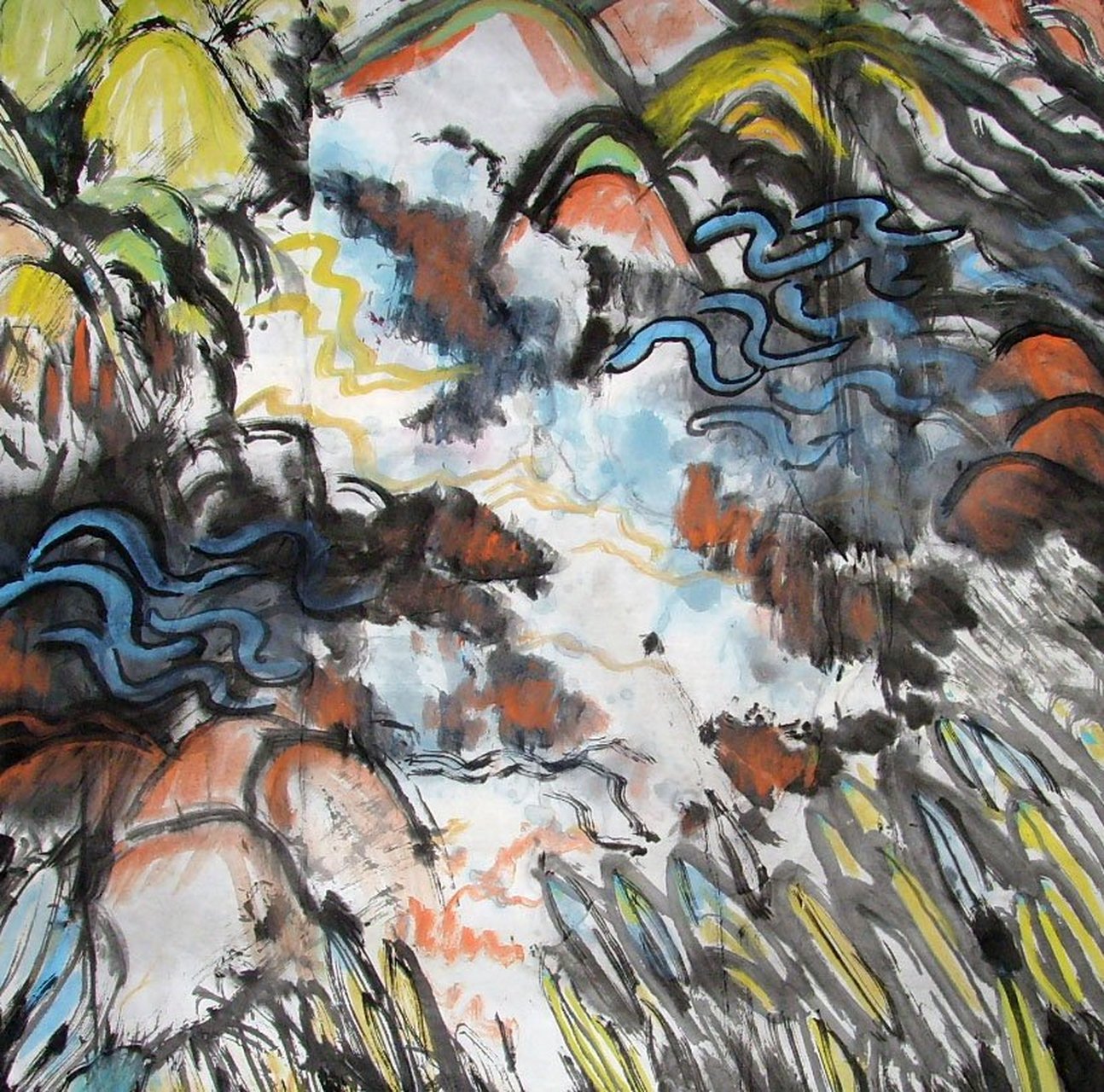 每日书画欣赏 刘培宏现代水墨画构成