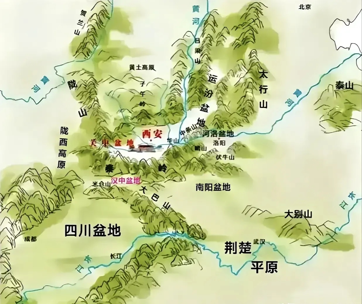 四川天府之国,北有米仓山大巴山,南有大娄山,东有巫山,西有横断山脉