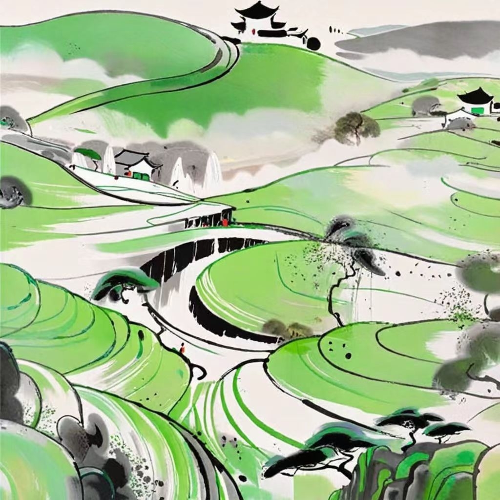 水墨梯田  春意浓浓