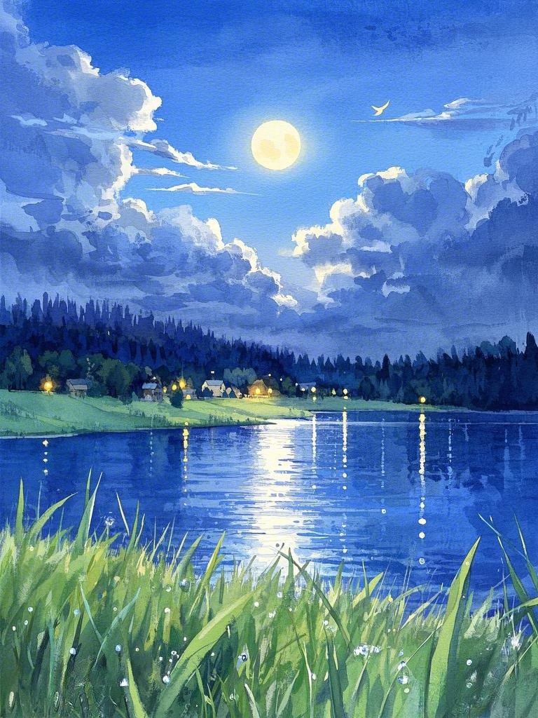 湖畔夏夜