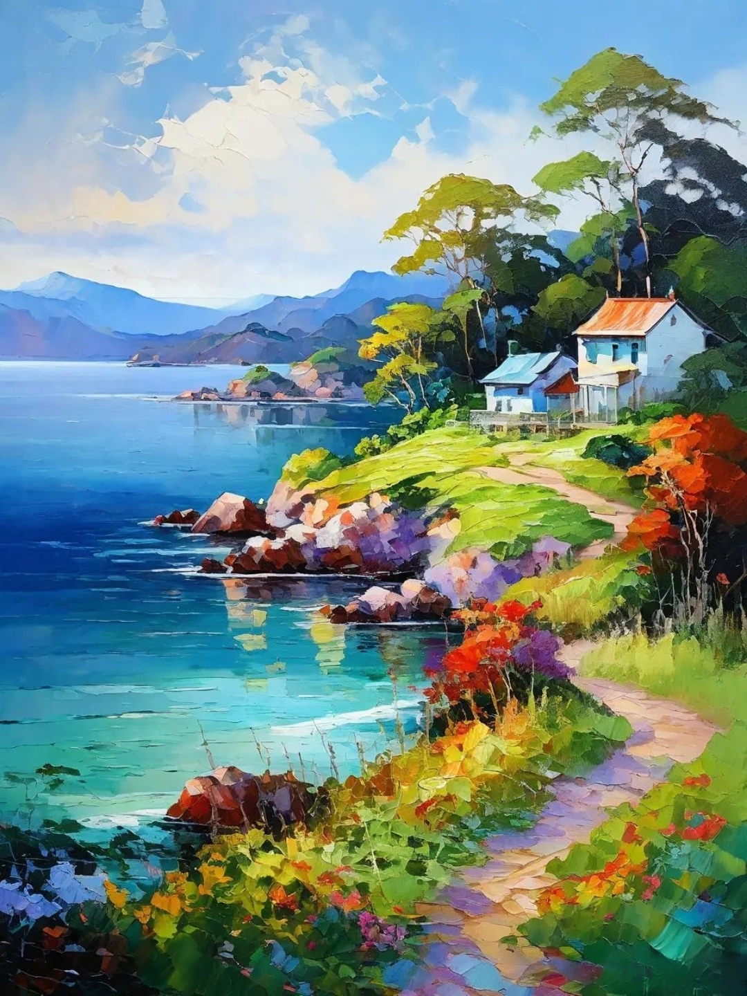 海边的宁静小屋,阳光正好,微风不燥