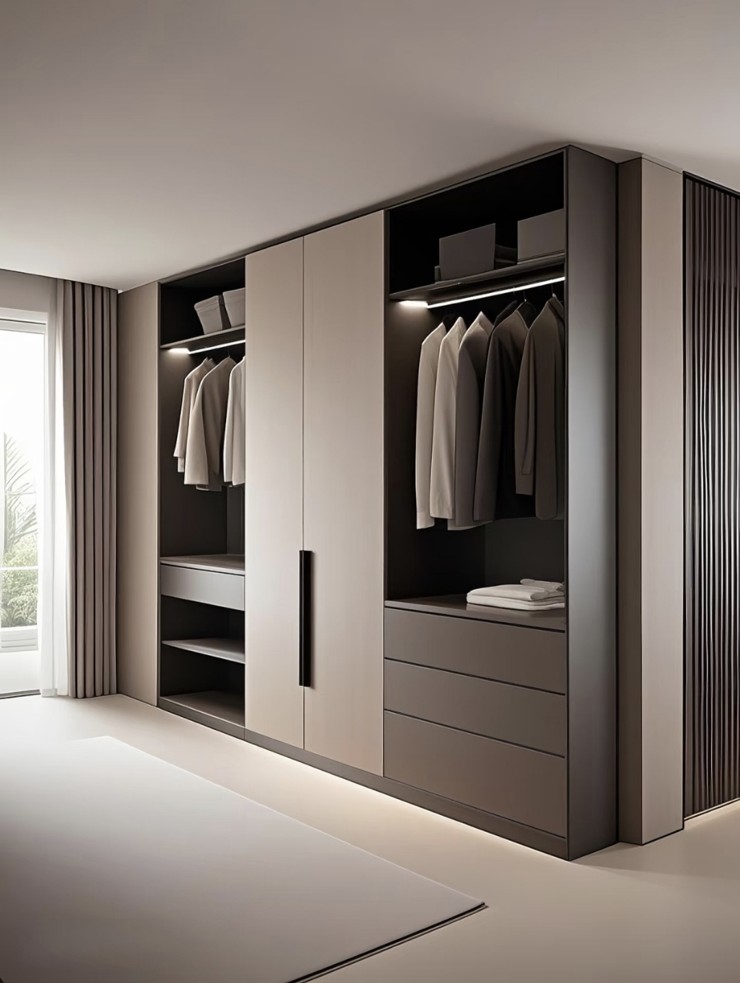 定制图片意式房间衣柜意式简约风格客厅效果图现代意式高科技豪宅设计