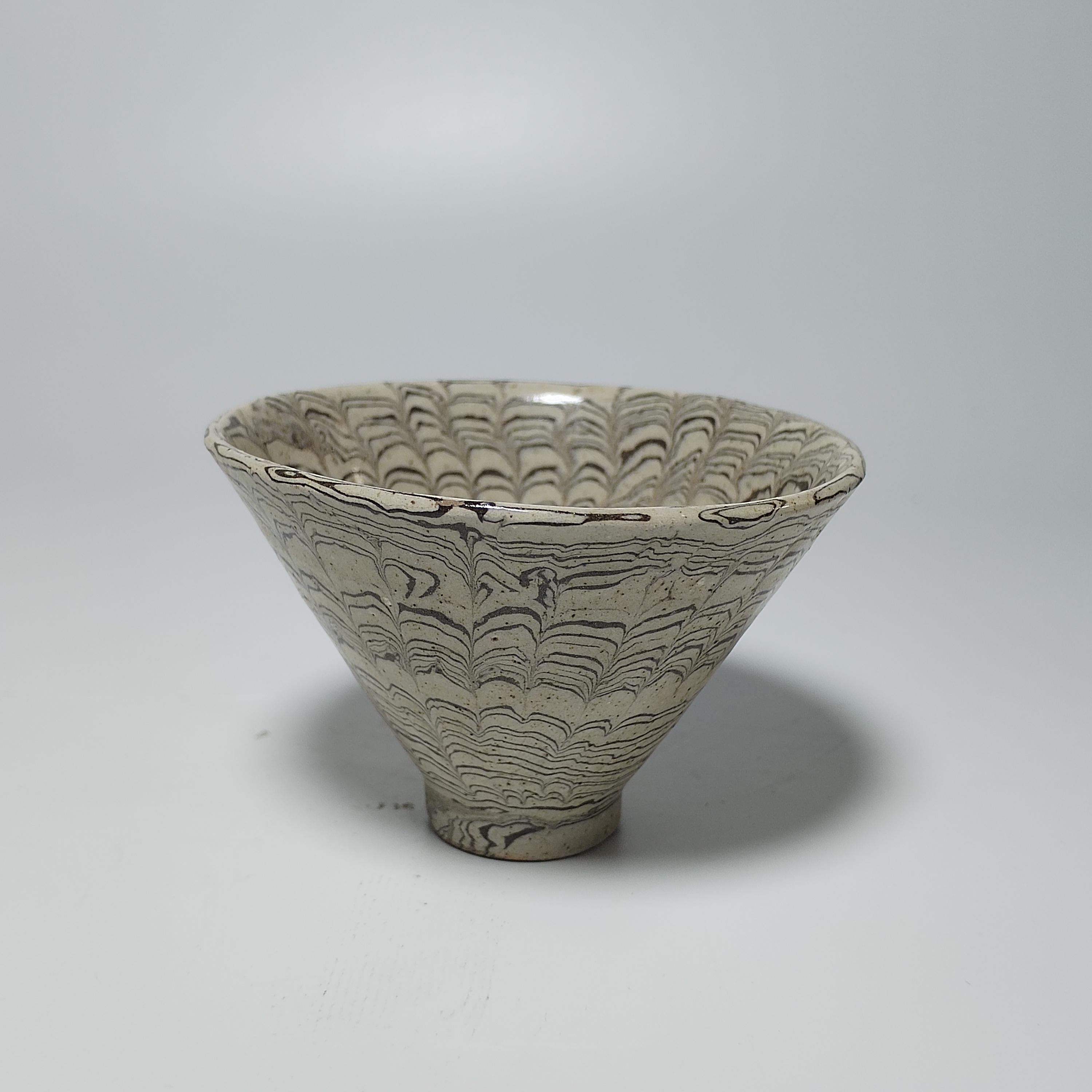 宋代当阳峪窑绞胎瓷斗笠盏  78独特陶瓷碗,简约优雅的艺术品96