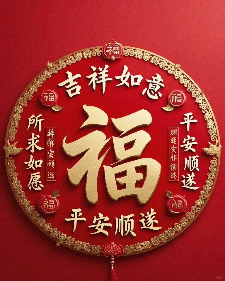 福字连连,吉祥如意,所求皆如愿,平安顺遂伴左右