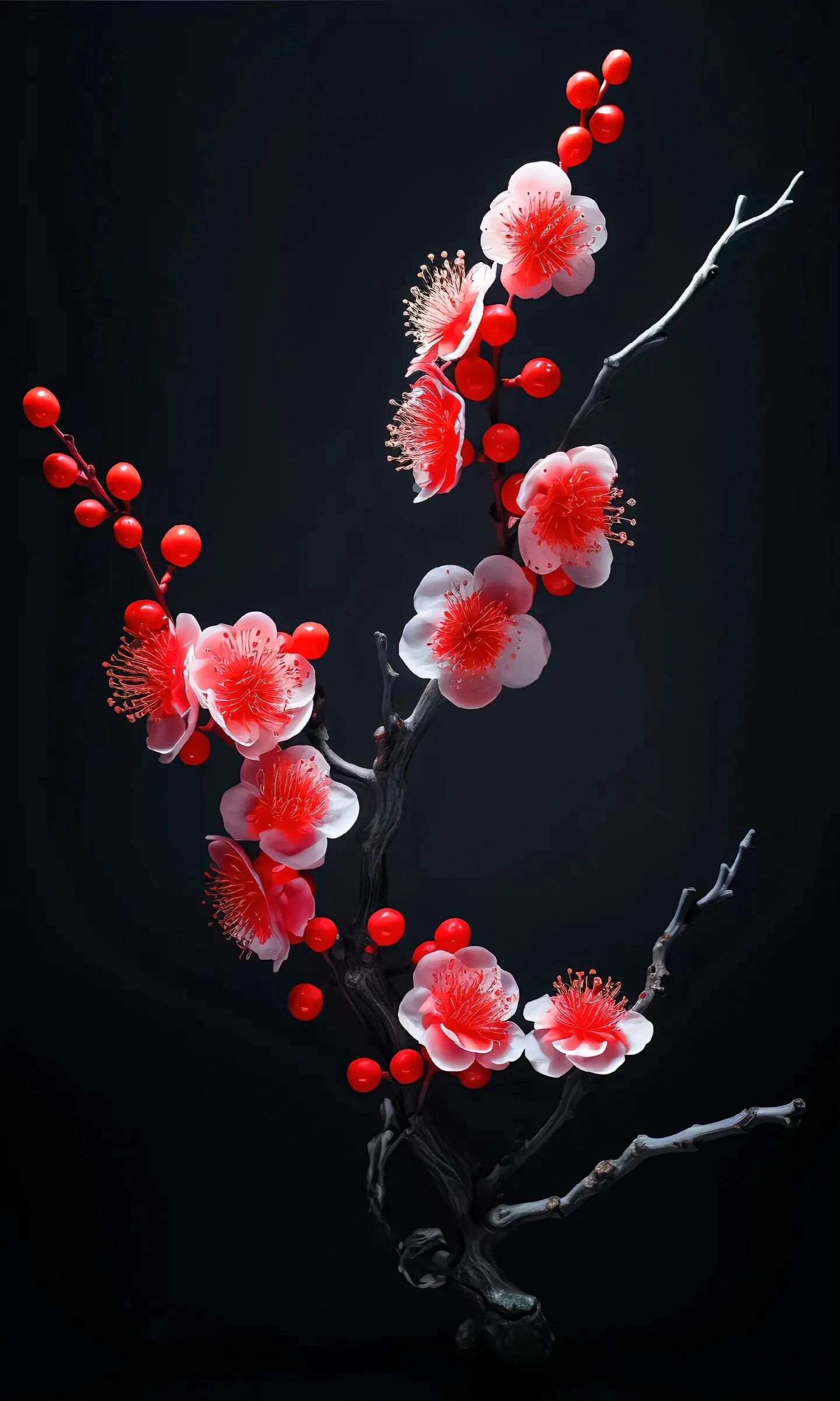 【冬日瑞雪,红梅映雪】在这寒冷的冬季,一棵被雪覆盖的树显得格外美丽