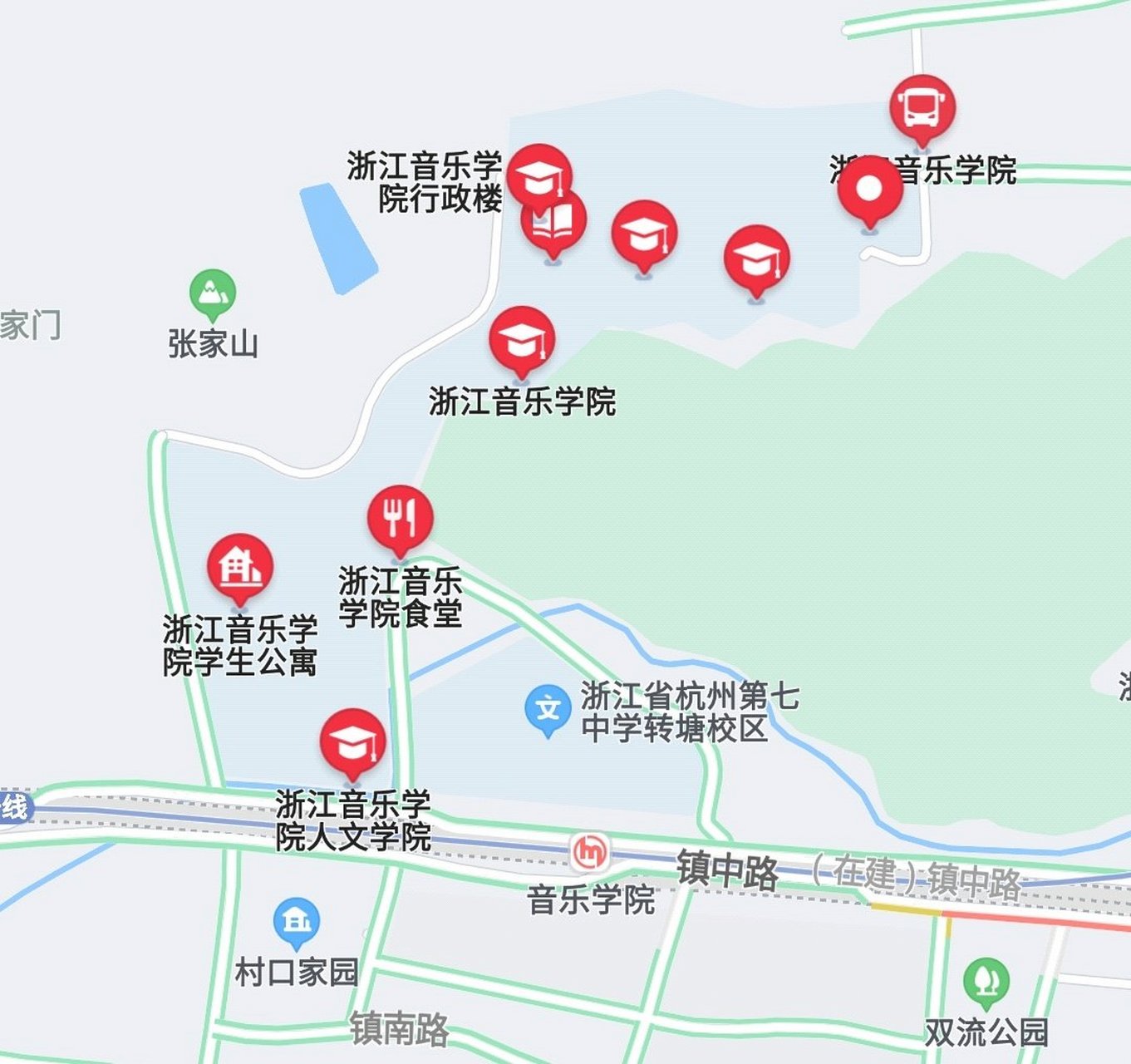 浙江音乐学院  杭州市西湖区转塘街道浙音路1号.