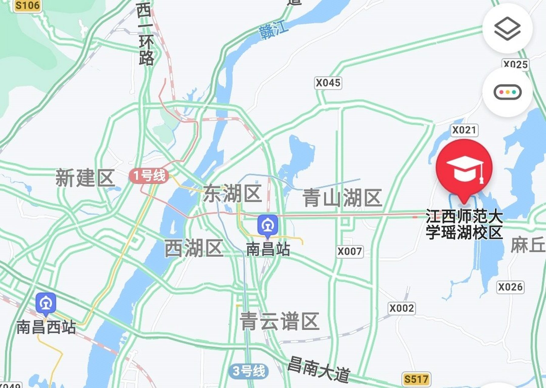 江西师范大学地图瑶湖图片